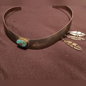 GIBB sterling silver turquoise navajo zuni choker necklace